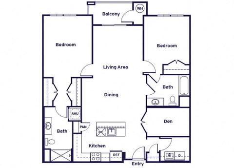 Two bedroom with den two bathroom at Riverwoods at Lake Ridge in Woodbridge VA